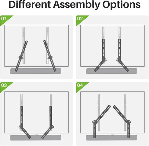 USX MOUNT Sound Bar Mount Under TV, Adjustable Angle Soundbar Mount, Flexible Sound Bar Shelf, Max Load 22 Lbs, Soundbar Mount with L-Shaped Hooks for TV Bottom Hole in Saudi Arabia