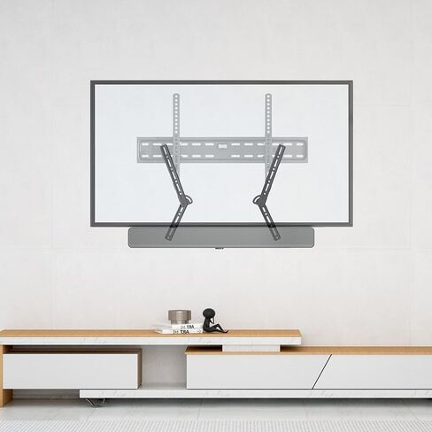 USX MOUNT Sound Bar Mount Under TV, Adjustable Angle Soundbar Mount, Flexible Sound Bar Shelf, Max Load 22 Lbs, Soundbar Mount with L-Shaped Hooks for TV Bottom Hole in Saudi Arabia