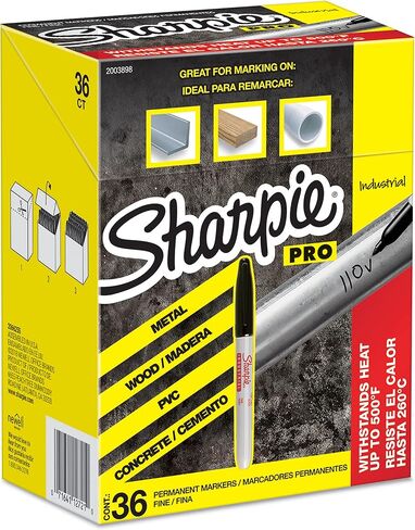 SHARPIE Industrial Permanent Markers, Fine Point, Black, Box of 12 in Saudi Arabia
