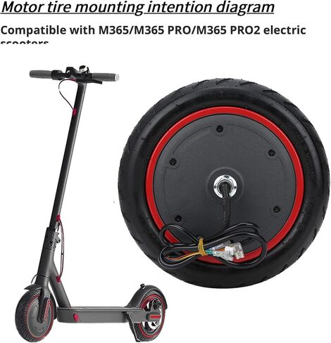 محرك محور سكوتر 350 وات 36 فولت، 8.5 بوصة مقاوم للماء طقم تحويل محرك عجلة سكوتر كهربائي مع إطارات هوائية، متوافق مع الدراجات البخارية الكهربائية M365/M365 PRO/M365 PRO2 in Kuwait