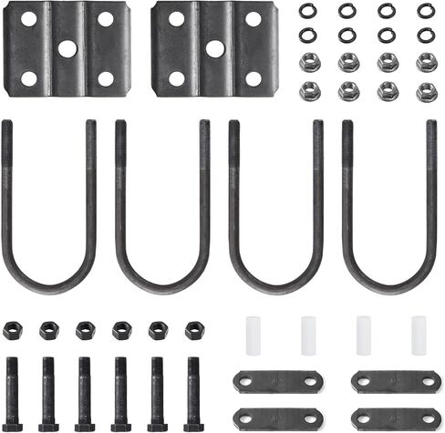 Racewill Trailer Shackle Kit with 5200-7000lbs Trailer U Bolt Kits for 3" Round Trailer Axle, for Double Eye Springs Tandem Axle Suspension in Saudi Arabia