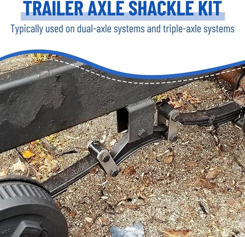 Racewill Trailer Shackle Kit with 5200-7000lbs Trailer U Bolt Kits for 3" Round Trailer Axle, for Double Eye Springs Tandem Axle Suspension in Saudi Arabia