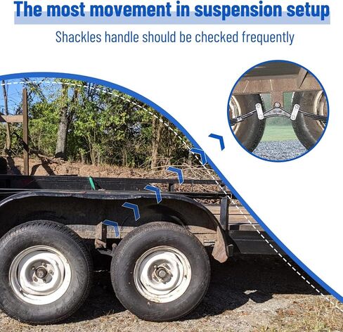 Racewill Trailer Shackle Kit with 5200-7000lbs Trailer U Bolt Kits for 3" Round Trailer Axle, for Double Eye Springs Tandem Axle Suspension in Saudi Arabia