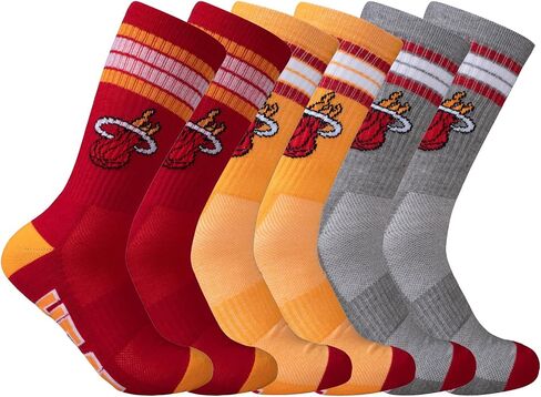 Ultra Game NBA Men's Athletic Cushioned Secure Fit Team Crew Socks - 3 Pack in Saudi Arabia