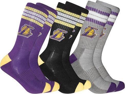 Ultra Game NBA Men's Athletic Cushioned Secure Fit Team Crew Socks - 3 Pack in Saudi Arabia