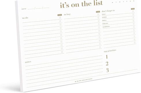 مجموعة Bliss To Do List Notepad، التركيز البؤري التلقائي الإنتاجي، مخطط أسبوعي ويومي مغناطيسي لتنظيم وتتبع قوائم البقالة، والمواعيد، والتذكيرات، والأولويات والملاحظات، 4.5 بوصة × 7.5 بوصة (50 ورقة) in Saudi Arabia
