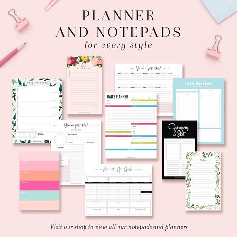 مجموعة Bliss To Do List Notepad، التركيز البؤري التلقائي الإنتاجي، مخطط أسبوعي ويومي مغناطيسي لتنظيم وتتبع قوائم البقالة، والمواعيد، والتذكيرات، والأولويات والملاحظات، 4.5 بوصة × 7.5 بوصة (50 ورقة) in Saudi Arabia