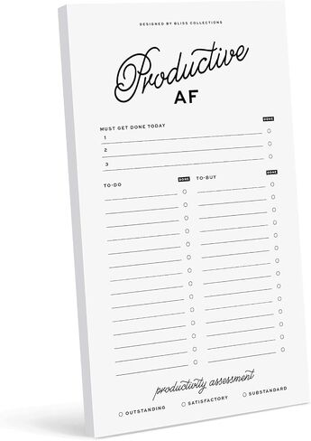 مجموعة Bliss To Do List Notepad، التركيز البؤري التلقائي الإنتاجي، مخطط أسبوعي ويومي مغناطيسي لتنظيم وتتبع قوائم البقالة، والمواعيد، والتذكيرات، والأولويات والملاحظات، 4.5 بوصة × 7.5 بوصة (50 ورقة) in Saudi Arabia