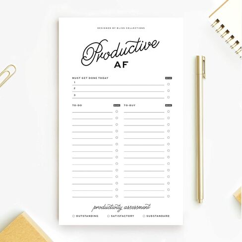 مجموعة Bliss To Do List Notepad، التركيز البؤري التلقائي الإنتاجي، مخطط أسبوعي ويومي مغناطيسي لتنظيم وتتبع قوائم البقالة، والمواعيد، والتذكيرات، والأولويات والملاحظات، 4.5 بوصة × 7.5 بوصة (50 ورقة) in Saudi Arabia