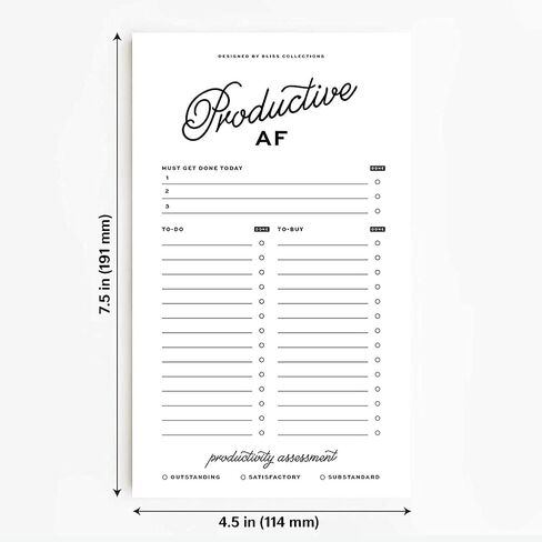 مجموعة Bliss To Do List Notepad، التركيز البؤري التلقائي الإنتاجي، مخطط أسبوعي ويومي مغناطيسي لتنظيم وتتبع قوائم البقالة، والمواعيد، والتذكيرات، والأولويات والملاحظات، 4.5 بوصة × 7.5 بوصة (50 ورقة) in Saudi Arabia