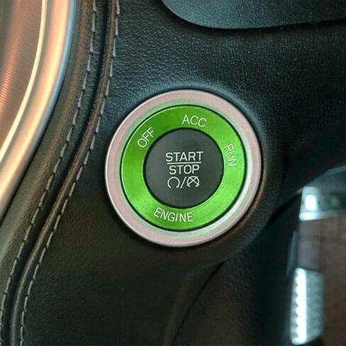 for Challeger Air Conditioner Turn Signal Light Climate Volume Auto Center Console Knob Ring Compatible with Dodge Challenger/Charger/Chrysler Stop Start Button Sticker 2015-2019 (Red) in Saudi Arabia