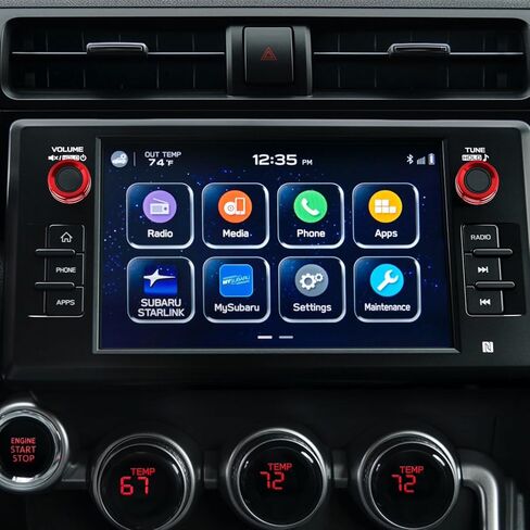 أغطية حلقات مقبض Auovo AC متوافقة مع Subaru BRZ لسيارة Toyota GR86 2022 2023 الملحقات الداخلية لمقبض مفتاح التحكم في المناخ وحلقة زر (غطاء مقابض تكييف الهواء - 3 قطع، أحمر) in Kuwait