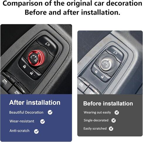 Auovo Engine Start Stop Button Outer Ring Compatible with Subaru BRZ 2022-2024 for Toyota GR86 Accessories 2022 2023 Push Start Stop Button Cover (Engine Start Stop Outer Ring-1PC, Red) in Kuwait