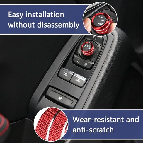 Auovo Engine Start Stop Button Outer Ring Compatible with Subaru BRZ 2022-2024 for Toyota GR86 Accessories 2022 2023 Push Start Stop Button Cover (Engine Start Stop Outer Ring-1PC, Red) in Kuwait