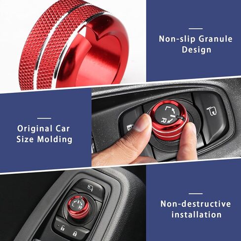 Auovo Engine Start Stop Button Outer Ring Compatible with Subaru BRZ 2022-2024 for Toyota GR86 Accessories 2022 2023 Push Start Stop Button Cover (Engine Start Stop Outer Ring-1PC, Red) in Kuwait