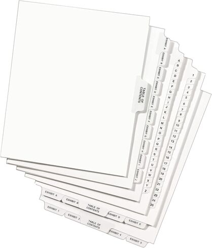 Avery Legal Dividers, Standard Collated Sets, Letter Size, Side Tabs and 451-475 Tab Set (01348) in Saudi Arabia