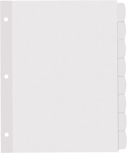 Avery 14433 Easy Peel White Label Tab Dividers 8-Tab 4/PK White in Saudi Arabia