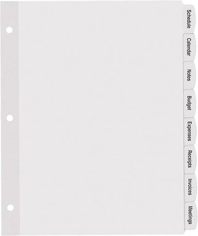 Avery 14433 Easy Peel White Label Tab Dividers 8-Tab 4/PK White in Saudi Arabia