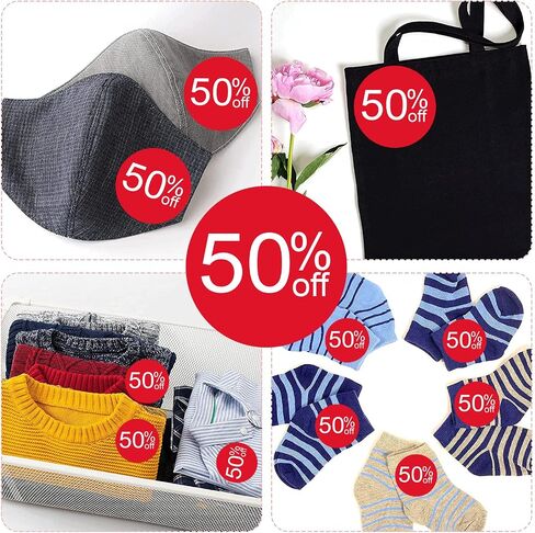 Price Stickers 50 Off Percent Off Labels 1.5 inch Sale Tags Fifty Percent Off Sticker 1000 Pcs Garage Sale Stickers Price Tags Circle Pricemarker Half Off Labels Stickers roll in Saudi Arabia