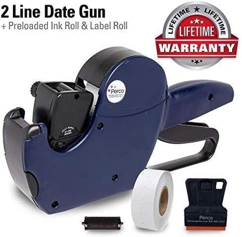 Perco Pro 2 Line Price Gun Labeler Kit - Includes 2 Line Pricing Gun, 10,500 Plain White Labels, and Preloaded Inker in Saudi Arabia