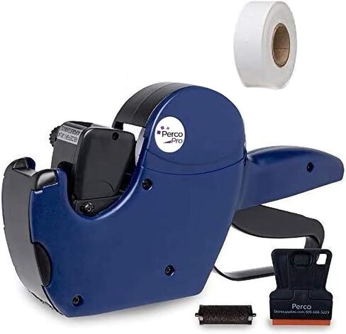 Perco Pro 2 Line Price Gun Labeler Kit - Includes 2 Line Pricing Gun, 10,500 Plain White Labels, and Preloaded Inker in Saudi Arabia