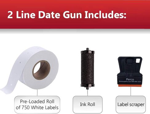 Perco Pro 2 Line Price Gun Labeler Kit - Includes 2 Line Pricing Gun, 10,500 Plain White Labels, and Preloaded Inker in Saudi Arabia