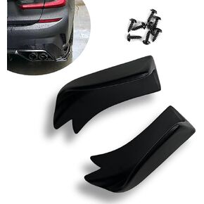 2 PCS Car Rear Bumper Protection Corner, 10.62" x 5.11" Spoiler Rear Lip Fender Side Skirt Splitter Canard Anti-Collision Bumper Corner, Modification Accessories, for Cars (Gloss Black)