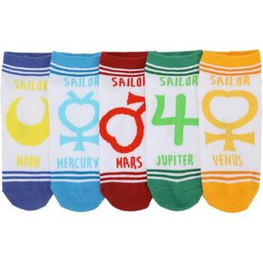 Bioworld Sailor Moon Celestial Symbols Women's 5-Pair Ankle Socks