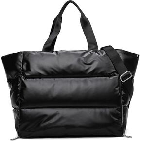 Barsine Puffer Tote Bag for Women, Large Puffy Shoulder Handbag, Lightweight Yoga Bag with Wet Pocket for Travel, Gym