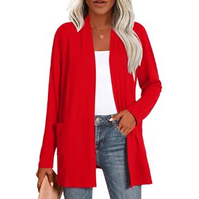 Anymiss Womens Lightweight Cardigan Sweaters with Pocket Long Sleeve Plus Size Cardigan