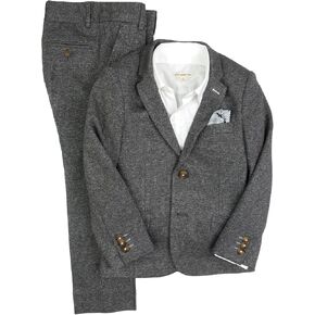 Appaman Boys' Two-Piece Stretchy Mod Suit (Toddler/Little Big Kids), Noir Micro Plaid 6