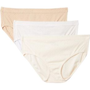 Jockey Elance Breathe Hipster 3-Pack Sheer Nude/Whisper Stripe/Light 5XL (US 11)