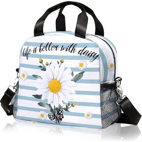 Lunch Box Kids,Small Insulated Lunch Bag for Girls Highland Cow Lunch Bag with Water Bottle Holder Cute Lunch Totebag with Shoulder Strap for Women School Work Picnic