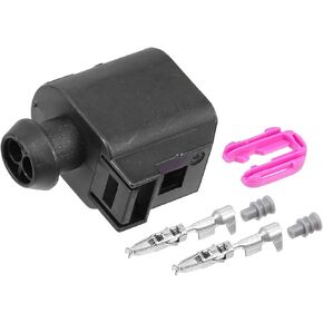 Motoforti 1 Set No.8T0973702/6E0973702 2 Pin ABS Sensor Connector Adapter Plug Clip Kit Replacement for VW for Audi Long-lasting
