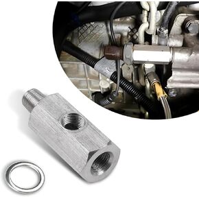 1 PC 1/8 NPT Tee Oil Pressure Sensor Adapter, 1/8 NPT Female to 1/8 NPT Male with 1/8 NPT Side Port, Oil Pressure Gauge Fitting Turbo Supply Feed Line Connector for Most Cars (Sliver)