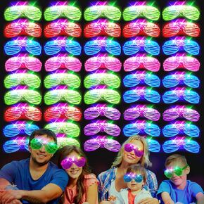 38PCS LED Glasses, Light Up Glasses, 5 Colors party glasses with 3 Light Modes, Glow in The Dark Party Supplies, Neon Party Favors for Birthday Gifts, Party Decorations, New Year, Carnival
