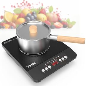 VBGK Electric Cooktop,110V Electric Stove Top with Knob Control, 9 Power Levels, Kids Lock & Timer, Hot Surface Indicator, Overheat Protection,12 Inch Built-in Radiant Double induction cooktop