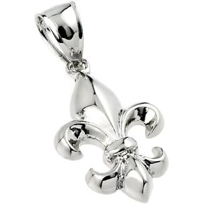 Religious Jewelry 925 Sterling Silver Fleur-de-Lis Charm Pendant