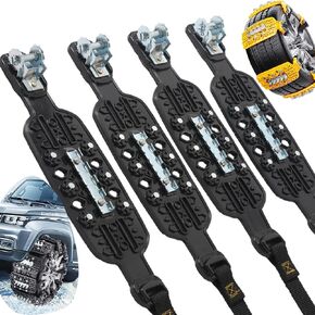 Upgraded Snow Chains for Car,Security Chains，TPU Tire Chains,Anti Skid Chains， Ice Snow Mud Sand Trucks/SUV/ATV for Ice Snow Mud Sand 165-275mm(6.5in-10.8in)(6 Pieces, Yellow)