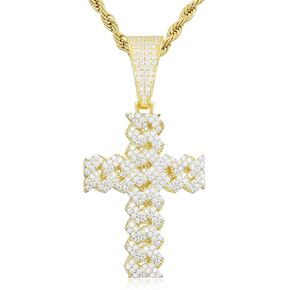 Moissanite Cross Necklace 2.7 Carat Iced Out Moissanite Cross Pendant 925 Sterling Silver Cross Chain Necklace D Color VVS1 Diamond 18k Gold Plated Christian Pendant