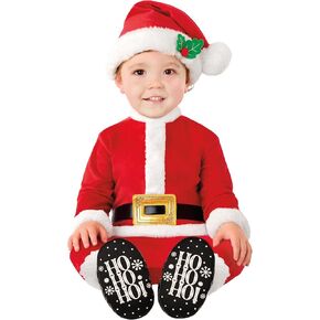 Spirit Halloween Baby Santa Clause Jumpsuit Costume | Festive Costume | Holiday Outfit