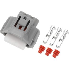 3 Pin Turn Signal Light Connector Plug No.9098011020 2mm Series Female Wire Terminal for Toyota Tacoma 1997-2019 Plastic Tin-Plated Copper Gray 1 Set