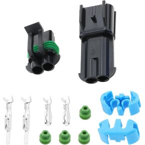 2 Sets 2-Way Metri-Pack Sealed 280 Series 30 AMP Automotive Connector for Most Automotive Marine off-road Agricultural Under-hood with Terminal Waterproof Seal