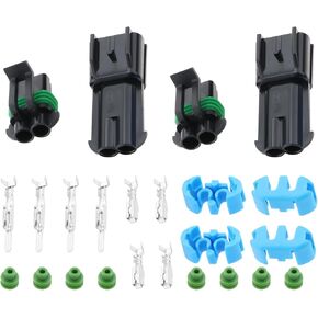 2 Sets 2-Way Metri-Pack Sealed 280 Series 30 AMP Automotive Connector for Most Automotive Marine off-road Agricultural Under-hood with Terminal Waterproof Seal