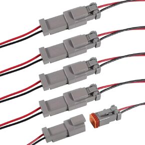 5Sets 2 Pin Connectors Waterproof 2 Wire Connector 16 AWG Automotive Electrical Connector 2 Pin Male And Female Wire Connectors For Car Truck Boat