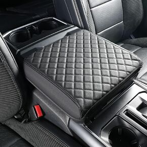 Center Console Cover Compatible with 2021 2022 2023 2024 2025 Ford F150, Anti-Scratch PU Leather Armrest Cover for car, Middle Console Cover Interior Accessories (Work Surface Console Only)