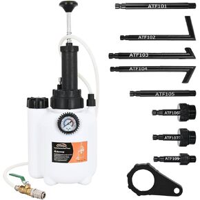 GOOACC Transmission Fluid Pump Kit 3L Automotive Manual Oil Pump Extractor ATF Refill Dispenser Transfer Pump with 8 ATF Filler Adapters Oil Filling Filler Manual System Fluid Extractor Pump Tool Kit