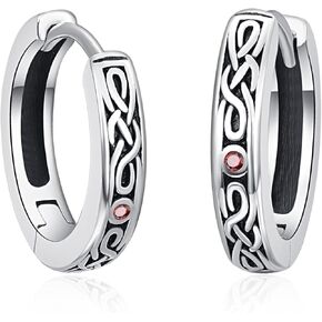 Dreamboat Sterling Silver Celtic Knot Earrings for Women Norse Viking Irish Earrings Men Small Hoop Earrings Unisex Arracadas Para Hombr Jewelry Irish Gifts