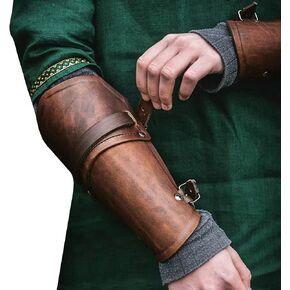 Syktkmx القفاز معصمه القرون الوسطى Vambrace سوار للذراع درع التوى الشرير القوطية فو الجلود زي براسر