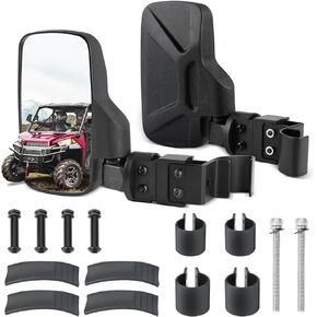 UTV Side Mirrors Fits 1.75"-2" Roll Cage and Pro-fit Cage, UTV Side View Mirrors with Extension Compatible with Polaris Ranger 570 1000 900 XP 2015-2024, General 1000 Can Am Commander Trail